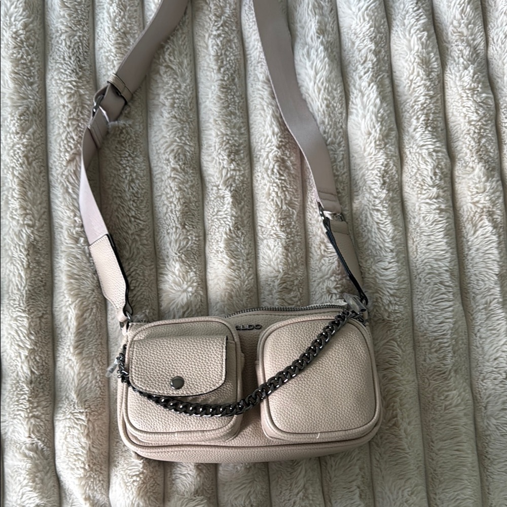 Aldo Cream Crossbody Bag with Adjustable Strap